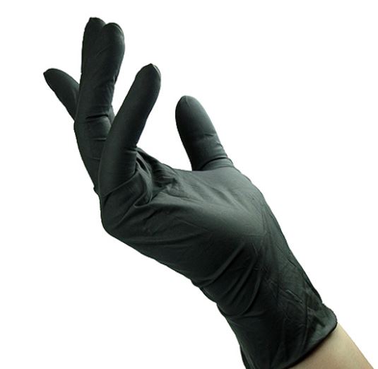 Luva de Nitrilo Extra Forte PRETO L (cx100)