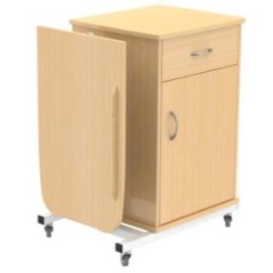 Mesa-de-cabeceira com porta + gaveta e mesa de leito